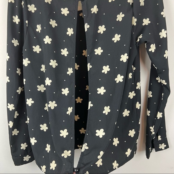 Francesca's Open Back Top- Black w/ White Clovers - Picture 3 of 6